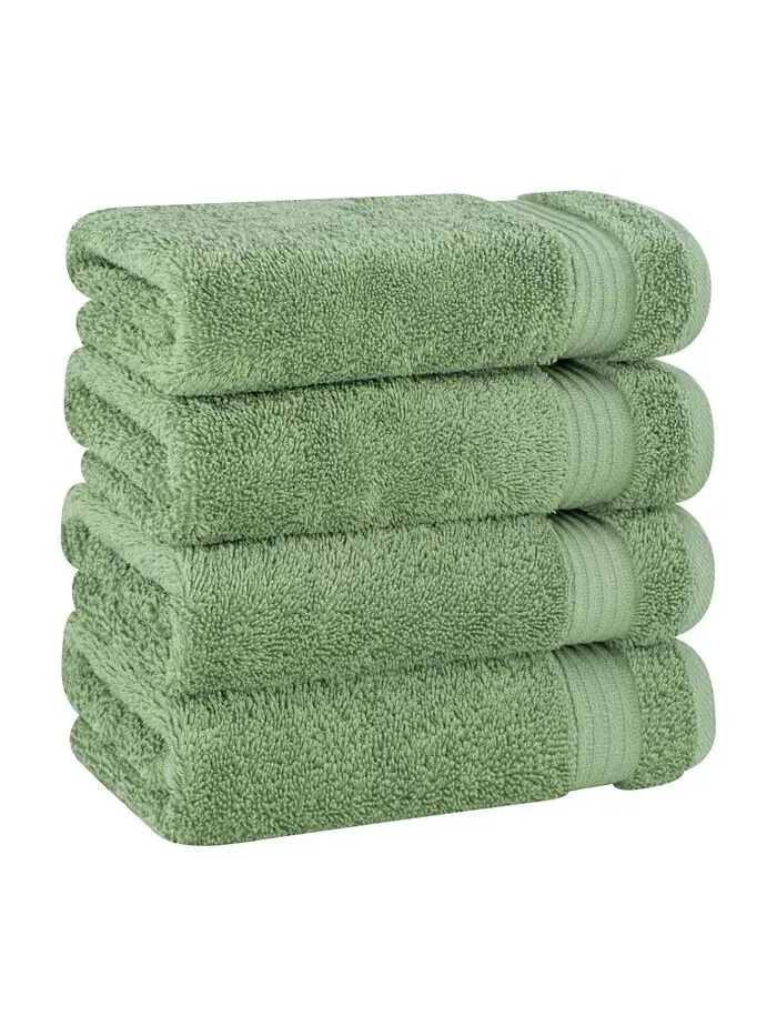 Набор полотенец для рук American Soft Linen Bekos Premium из 100% турецкого хлопка, 4 шт — изображение 1 из 3, зеленый
