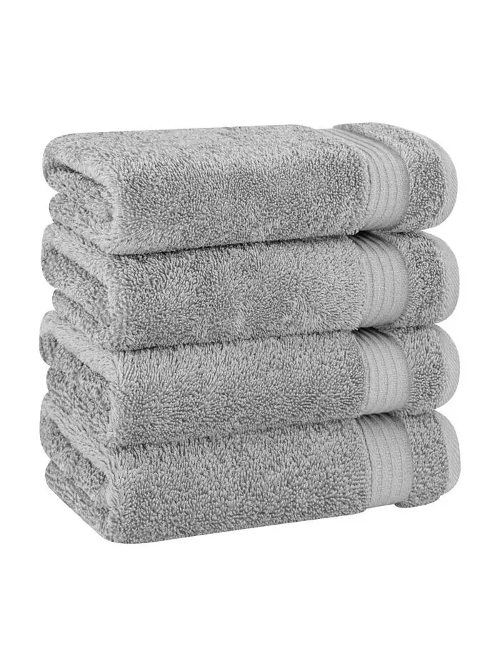 Набор полотенец для рук American Soft Linen Bekos Premium из 100% турецкого хлопка, 4 шт — изображение 1 из 3, серый