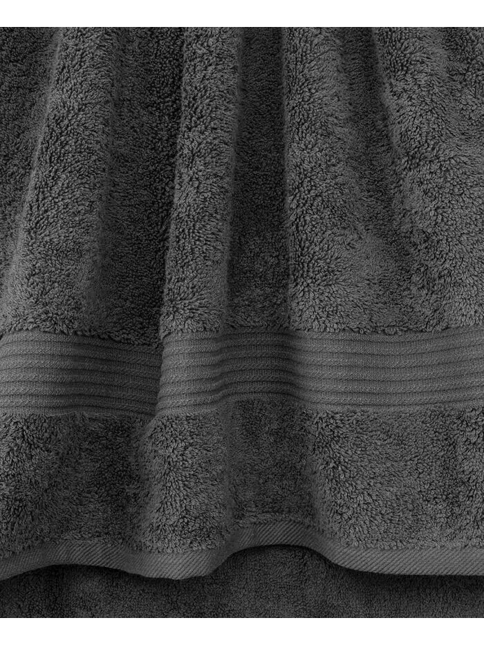 Набор полотенец для рук American Soft Linen Bekos Premium из 100% турецкого хлопка, 4 шт — изображение 3 из 3, темный серый