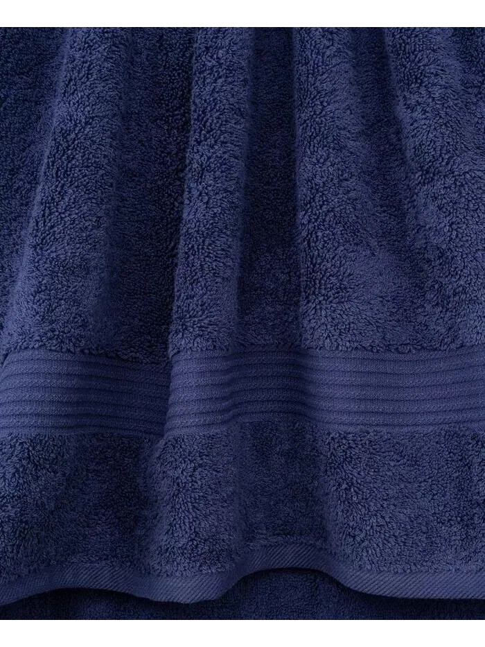 Набор полотенец для рук American Soft Linen Bekos Premium из 100% турецкого хлопка, 4 шт — изображение 3 из 3, темно-синий