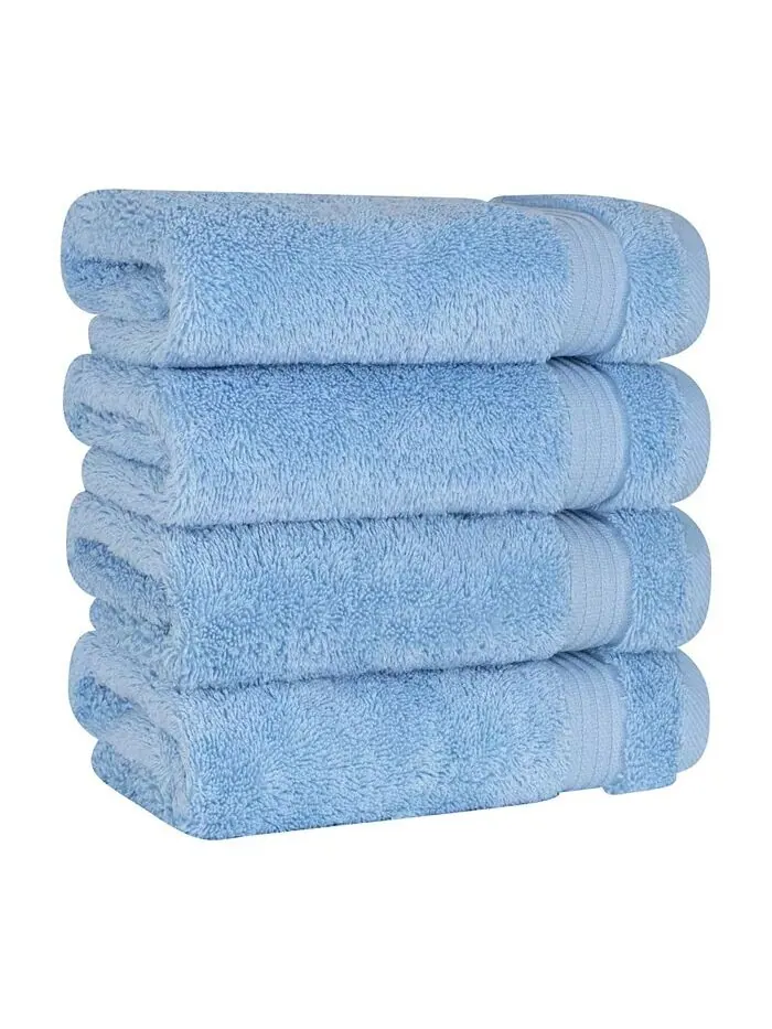 Набор полотенец для рук American Soft Linen Bekos Premium из 100% турецкого хлопка, 4 шт — изображение 1 из 3, синий