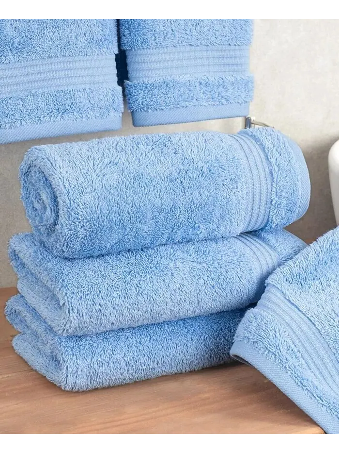 Набор полотенец для рук American Soft Linen Bekos Premium из 100% турецкого хлопка, 4 шт — изображение 2 из 3, синий