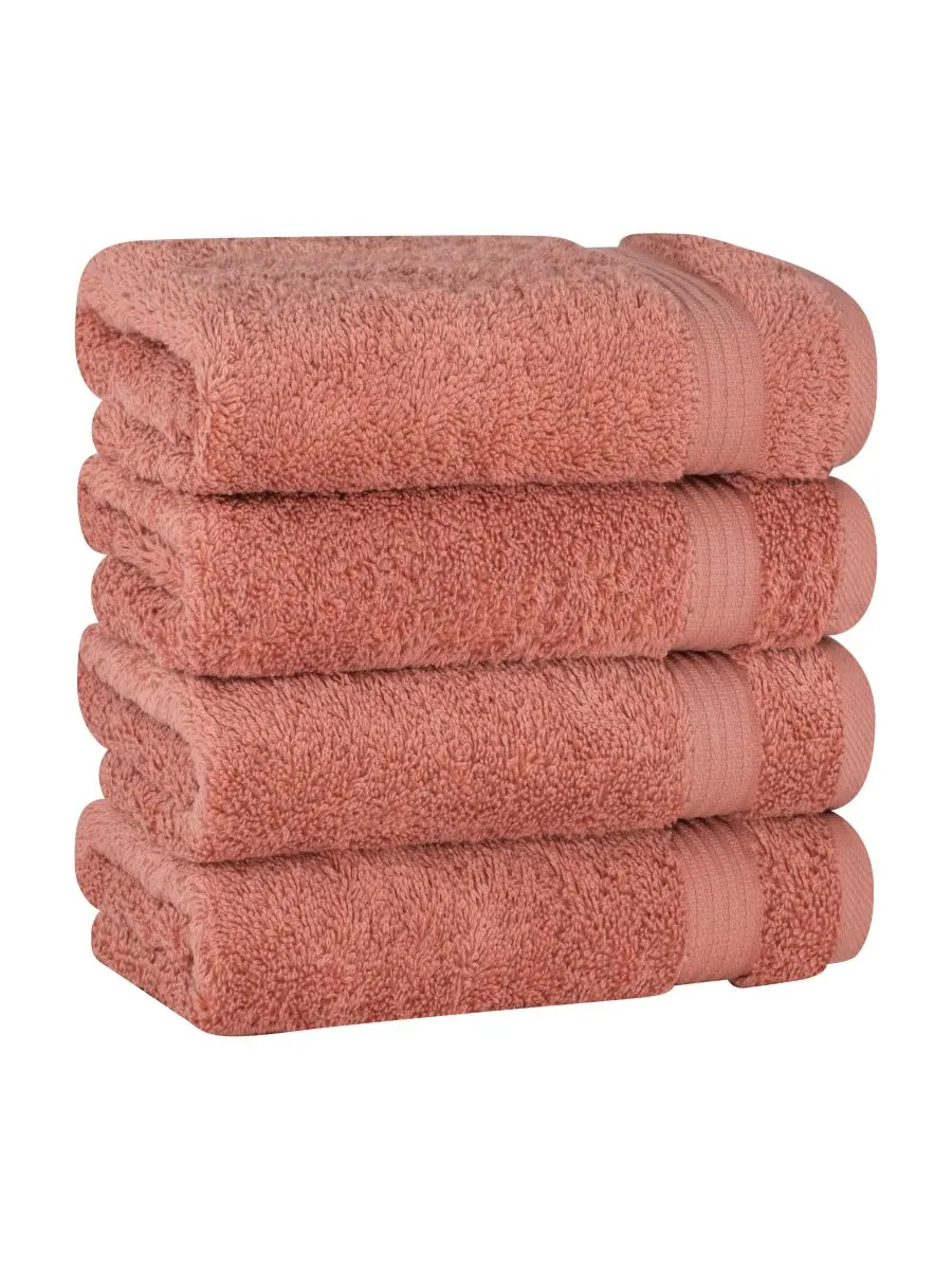 Набор из 4 полотенец для рук Bekos Premium из 100% турецкого хлопка American Soft Linen — изображение 1 из 3, коралл
