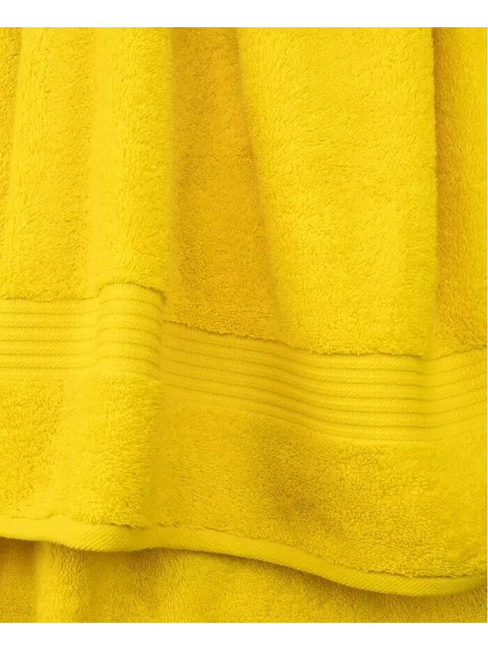 Набор полотенец для рук American Soft Linen Bekos Premium из 100% турецкого хлопка, 4 шт — изображение 3 из 3, желтый