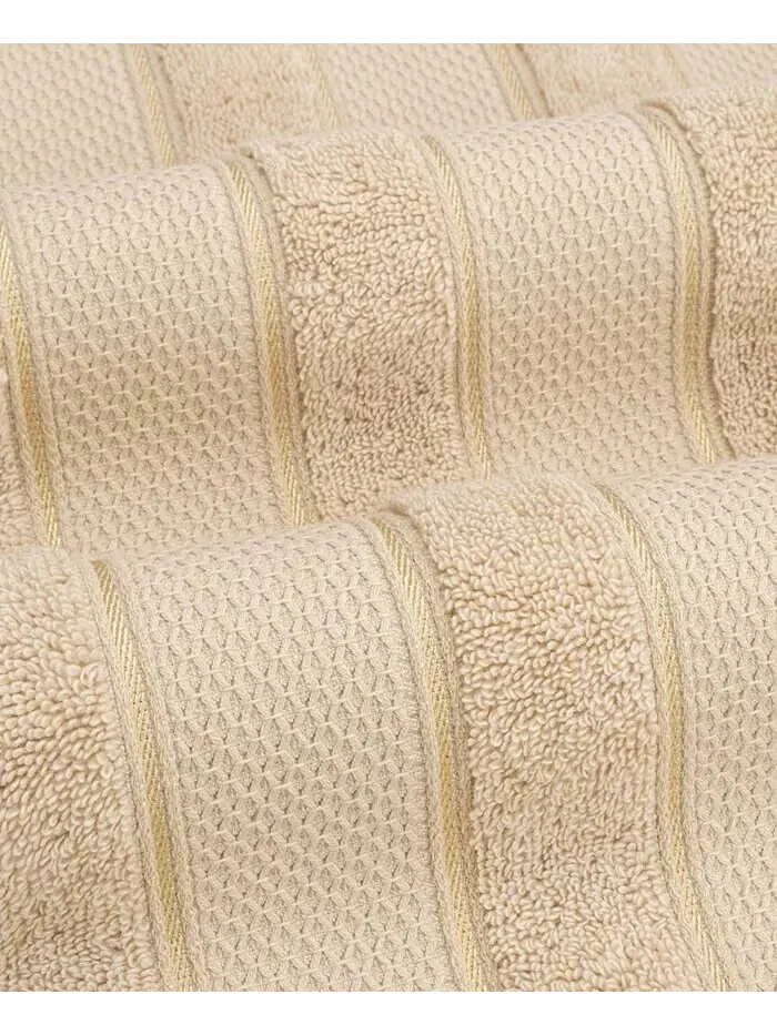 Набор банных полотенец American Soft Linen Salem Premium из 100% турецкого хлопка, 6 шт — изображение 3 из 6, бежевый