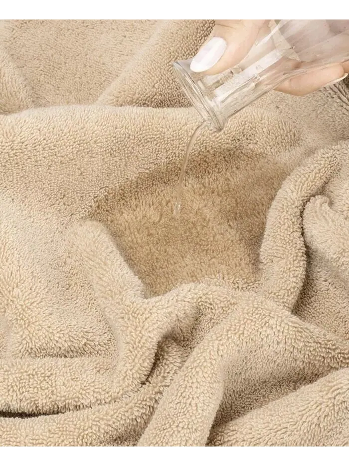 Набор банных полотенец American Soft Linen Salem Premium из 100% турецкого хлопка, 6 шт — изображение 5 из 6, бежевый