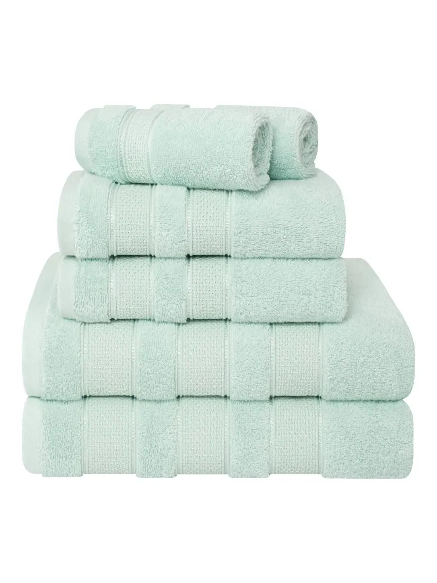 Набор банных полотенец Salem Premium из 6 предметов, 100% турецкий хлопок American Soft Linen — изображение 1 из 6, мята