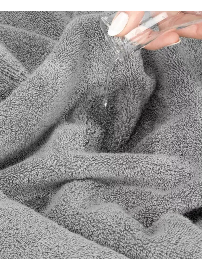 Набор банных полотенец American Soft Linen Salem Premium из 100% турецкого хлопка, 6 шт — изображение 5 из 6, серый