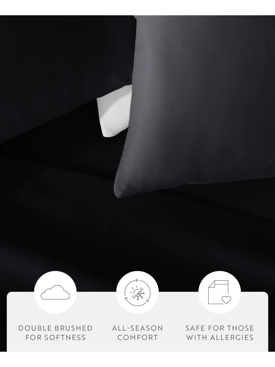 Комплект из 2 наволочек Style Simplified, размер King Ienjoy Home — изображение 5 из 10, черный