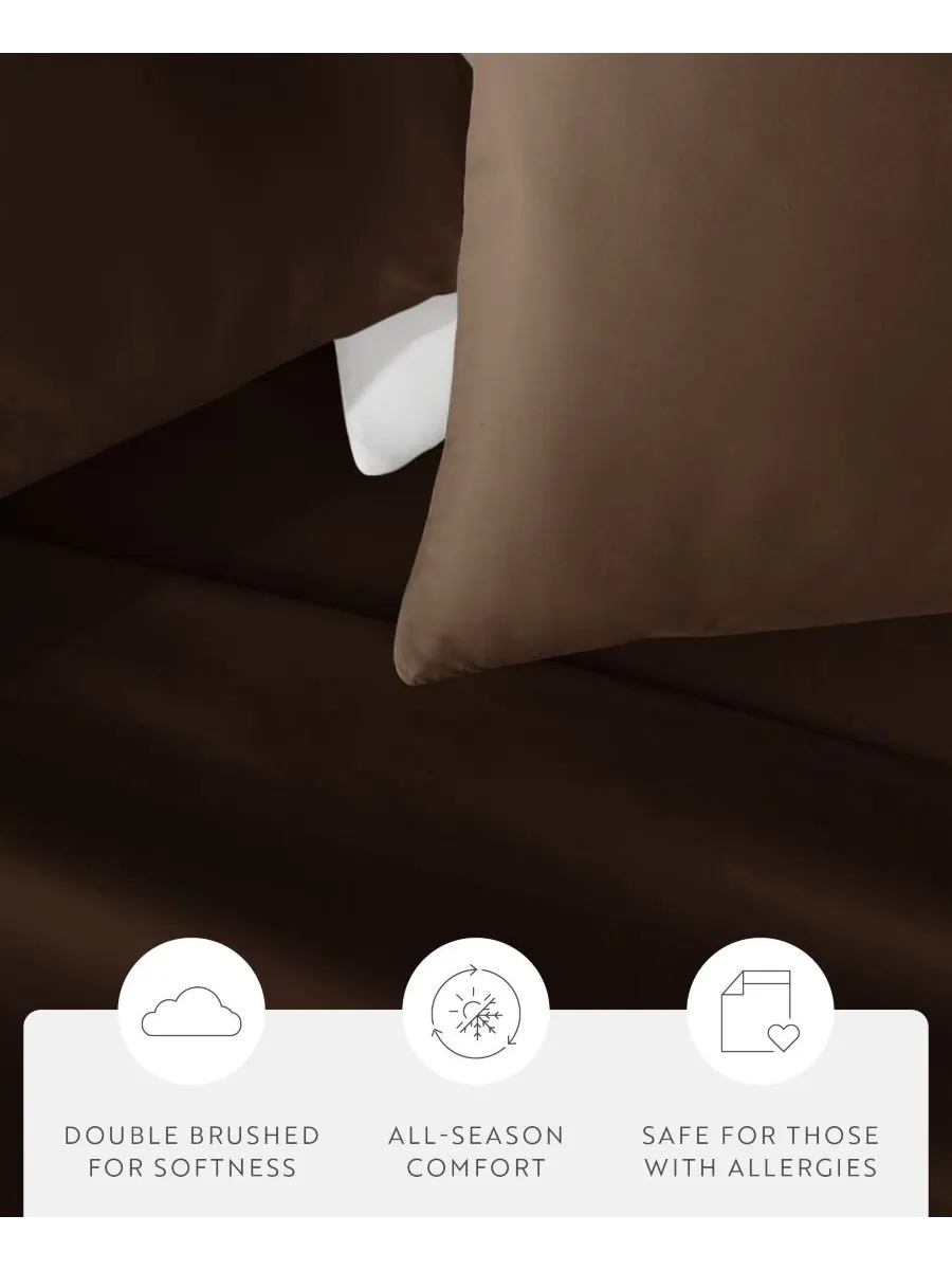 Комплект из 2 наволочек Style Simplified, размер King Ienjoy Home — изображение 5 из 10, шоколад