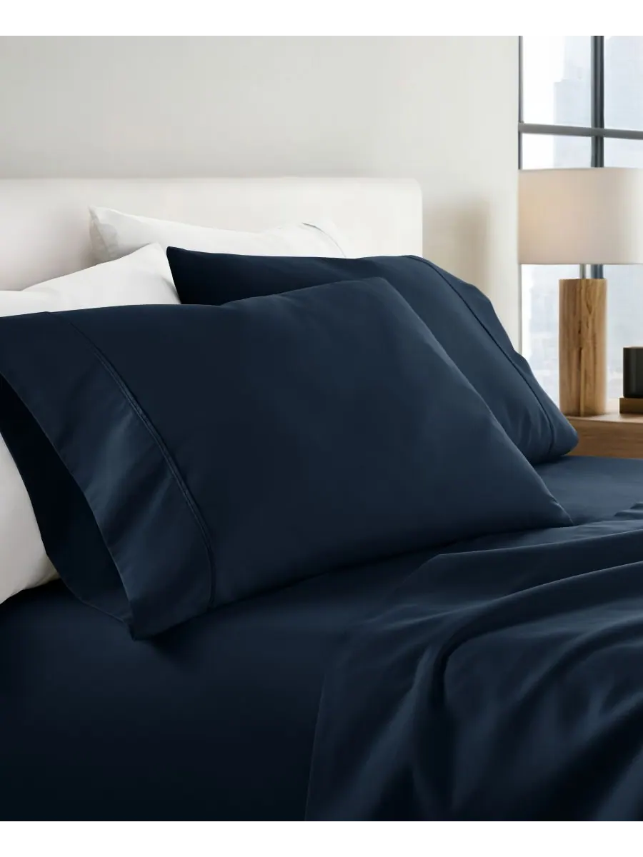 Комплект из 2 наволочек Style Simplified, размер King Ienjoy Home — изображение 2 из 10, темно-синий
