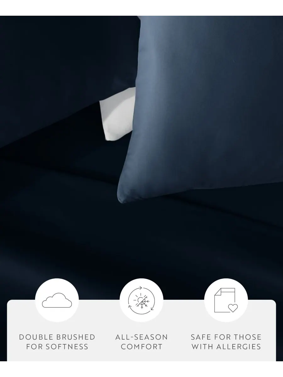 Комплект из 2 наволочек Style Simplified, размер King Ienjoy Home — изображение 5 из 10, темно-синий