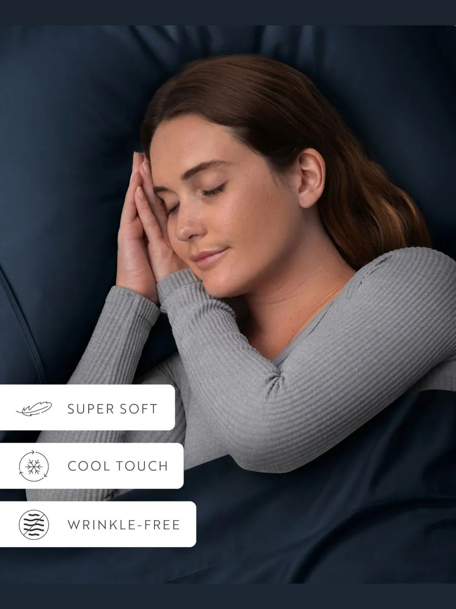 Комплект из 2 наволочек Style Simplified, размер King Ienjoy Home — изображение 7 из 10, темно-синий