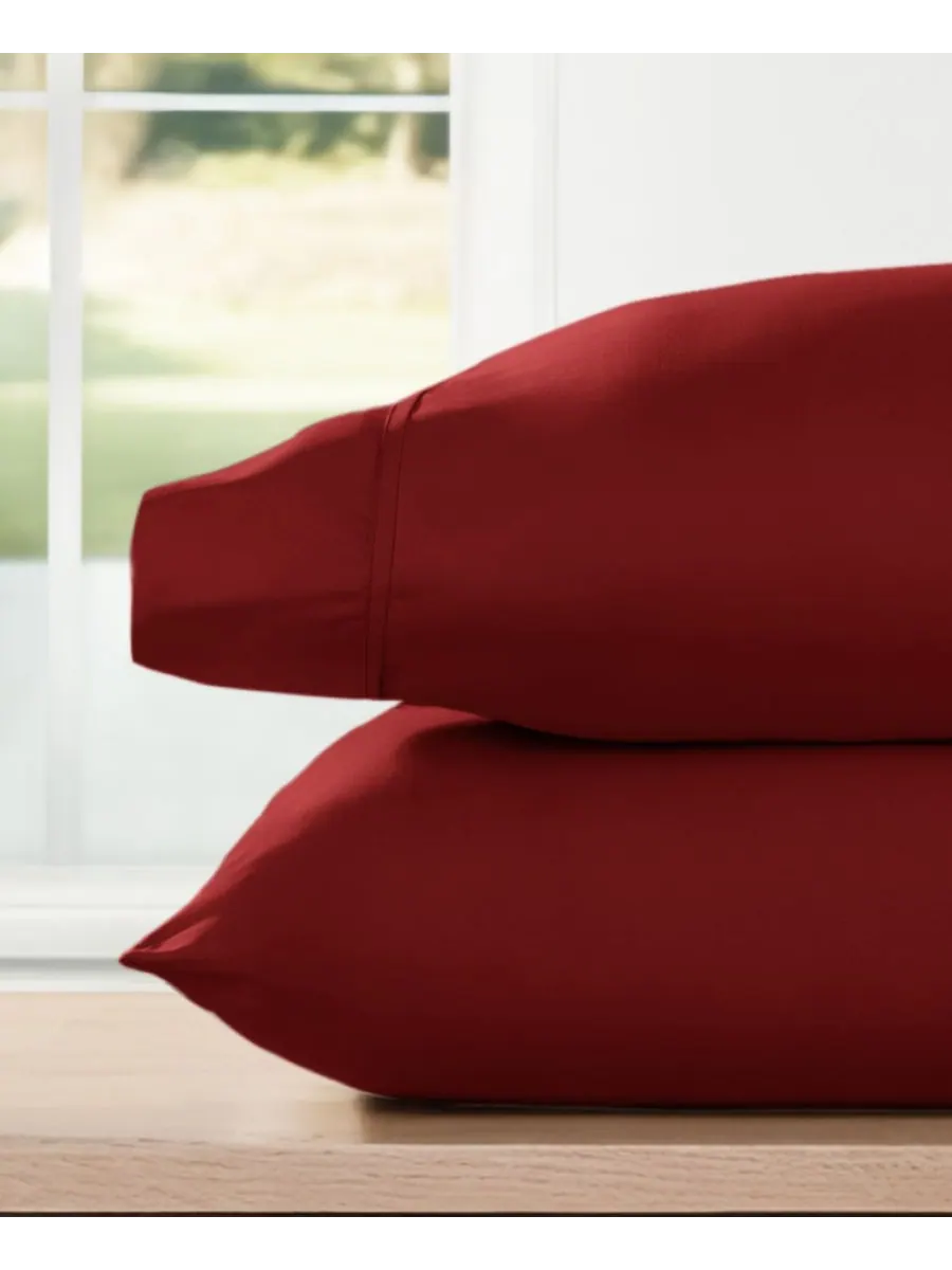 Комплект из 2 наволочек Style Simplified, размер King Ienjoy Home — изображение 1 из 10, бордовый