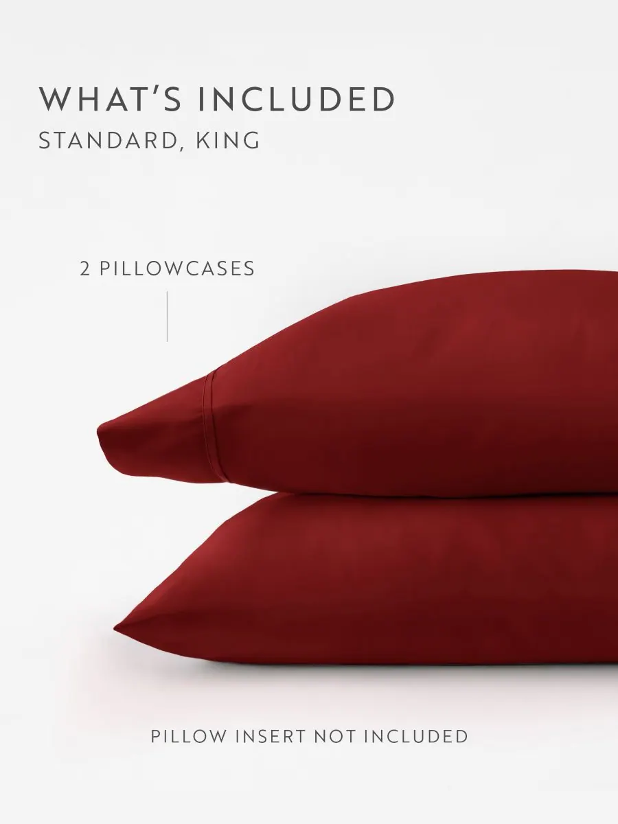 Комплект из 2 наволочек Style Simplified, размер King Ienjoy Home — изображение 4 из 10, бордовый