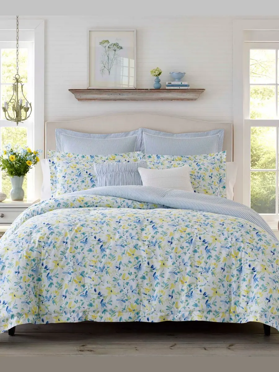 Двусторонний комплект постельного белья Nora из 6 предметов, размер King Laura Ashley — серый