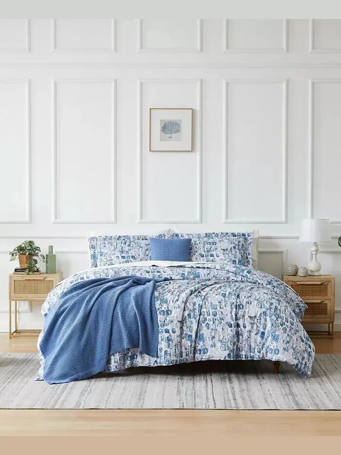 Комплект из четырех предметов: одеяло и накидка Rhythm, Twin/Twin XL Southshore Fine Linens — бежевый