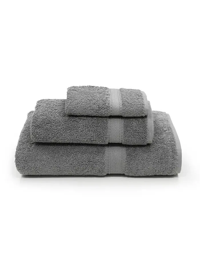 Набор махровых полотенец Sinemis Linum Home из хлопка — изображение 1 из 2, серый