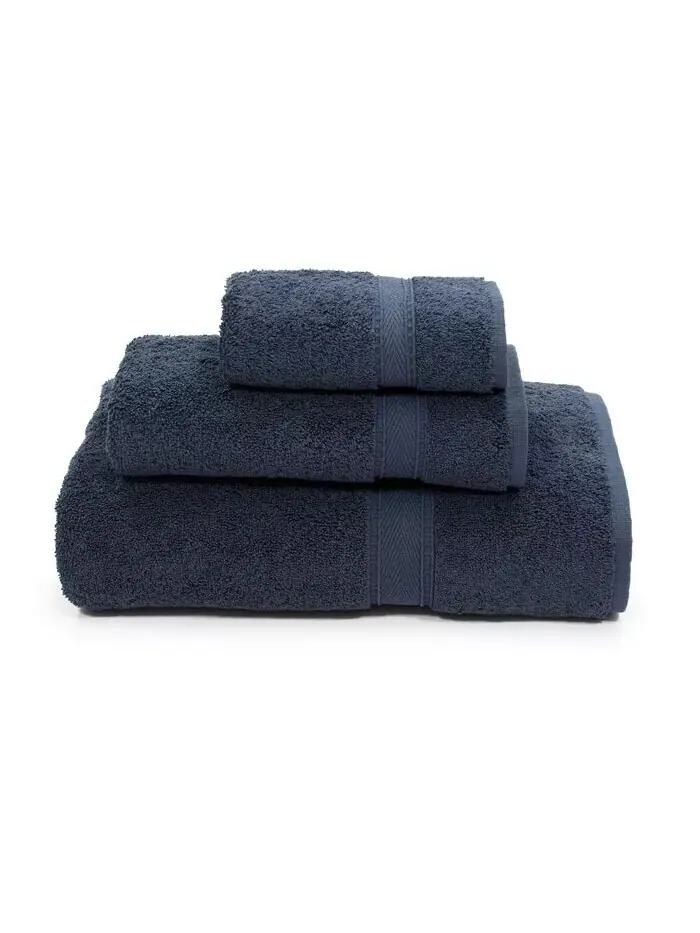 Набор махровых полотенец Sinemis Linum Home из хлопка — изображение 1 из 2, темно-синий