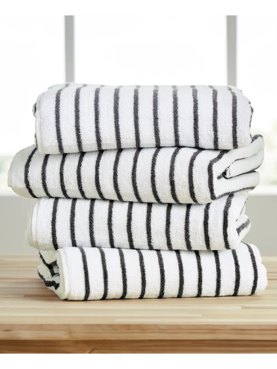 Набор хлопковых пляжных полотенец Cabana Stripe, 76,6 см x 182 см Ienjoy Home — изображение 1 из 9, серый