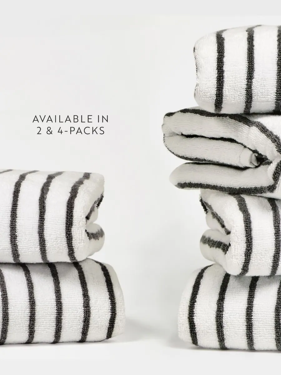 Набор хлопковых пляжных полотенец Cabana Stripe, 76,6 см x 182 см Ienjoy Home — изображение 8 из 9, серый