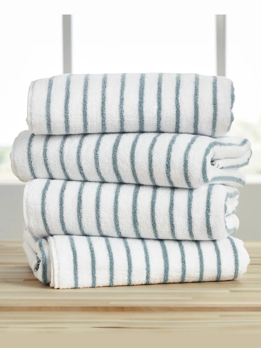 Набор хлопковых пляжных полотенец Cabana Stripe, 76,6 см x 182 см Ienjoy Home — изображение 1 из 9, светлый/синий