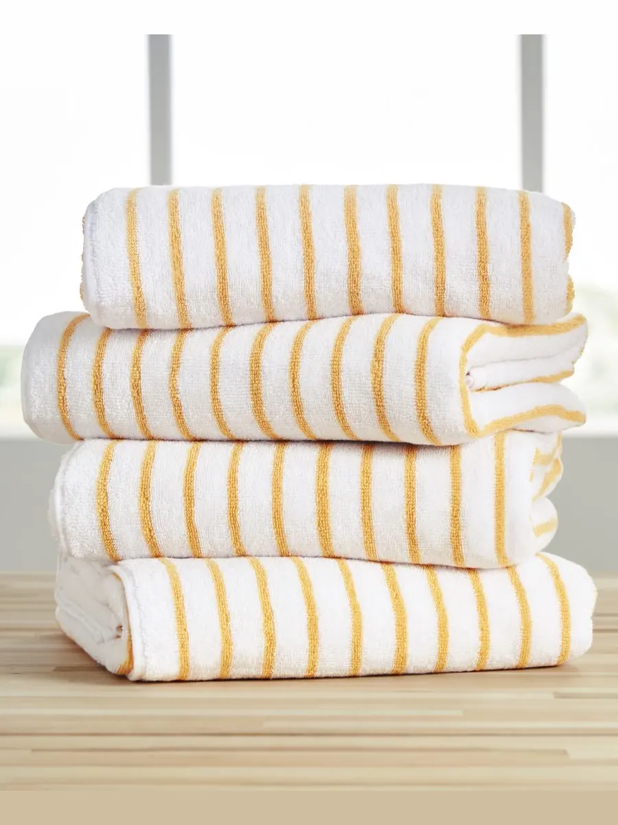 Набор хлопковых пляжных полотенец Cabana Stripe, 76,6 см x 182 см Ienjoy Home — желтый