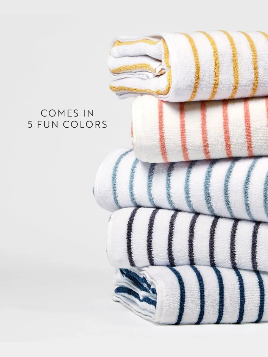 Набор хлопковых пляжных полотенец Cabana Stripe, 76,6 см x 182 см Ienjoy Home — изображение 7 из 9, желтый