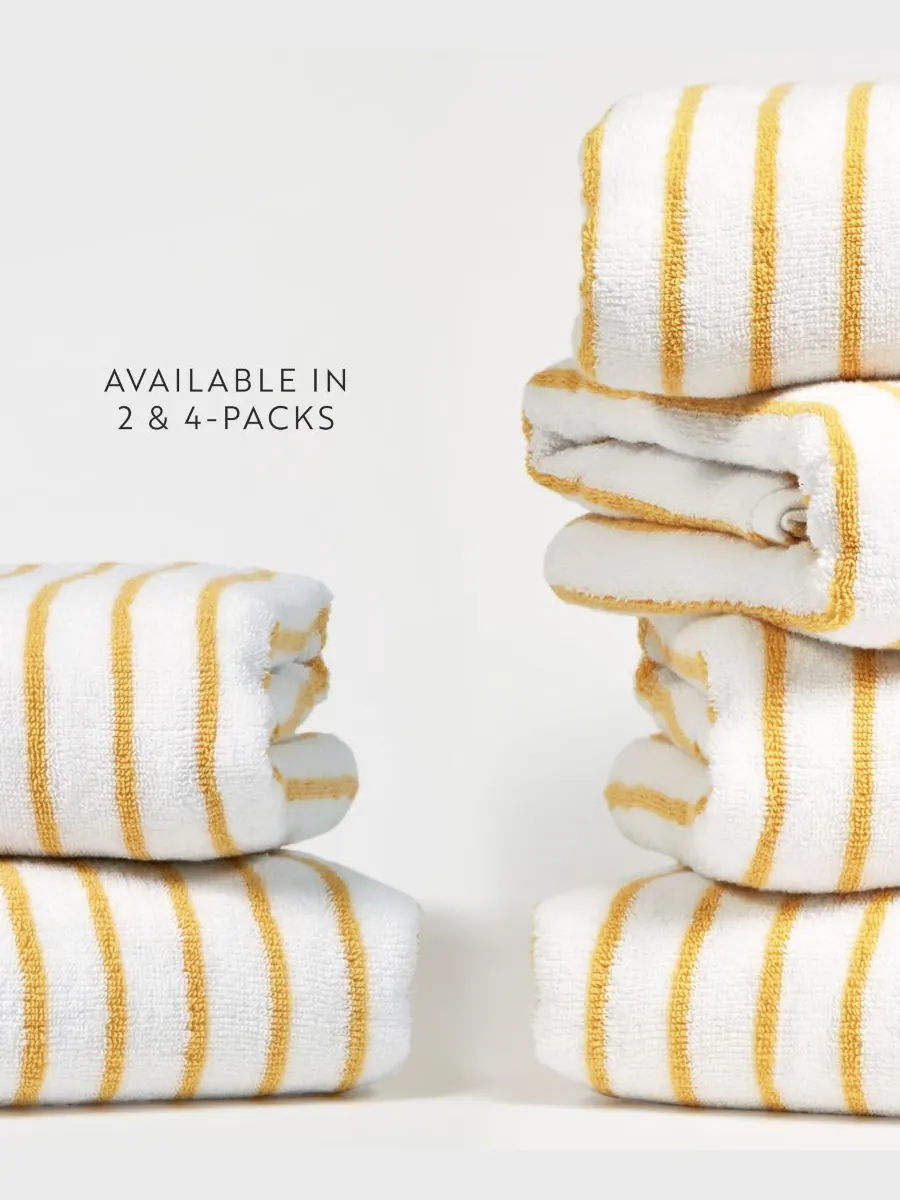 Набор хлопковых пляжных полотенец Cabana Stripe, 76,6 см x 182 см Ienjoy Home — изображение 8 из 9, желтый
