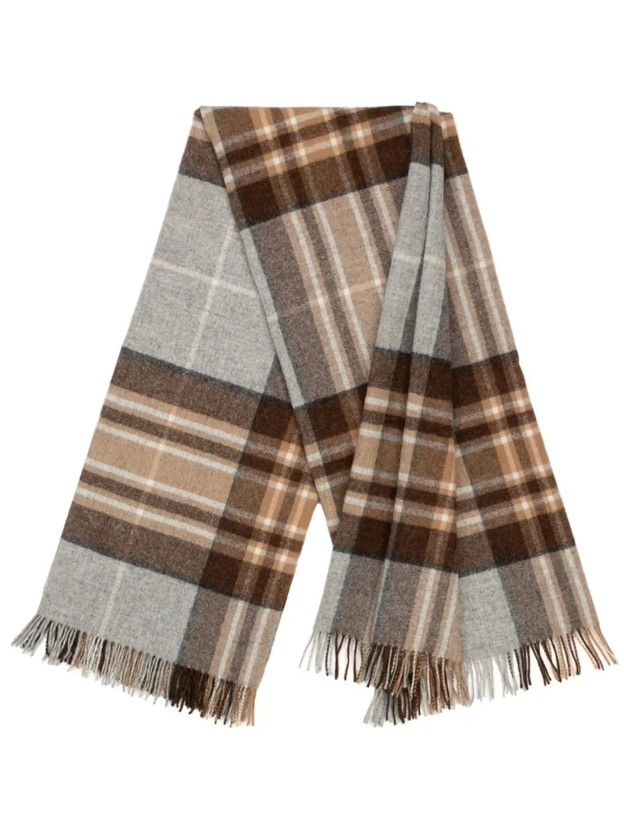 Плед Highland Tweeds из овечьей шерсти Shetland, 55 x 72 дюйма Prince of Scots — изображение 3 из 4, бежевый серый