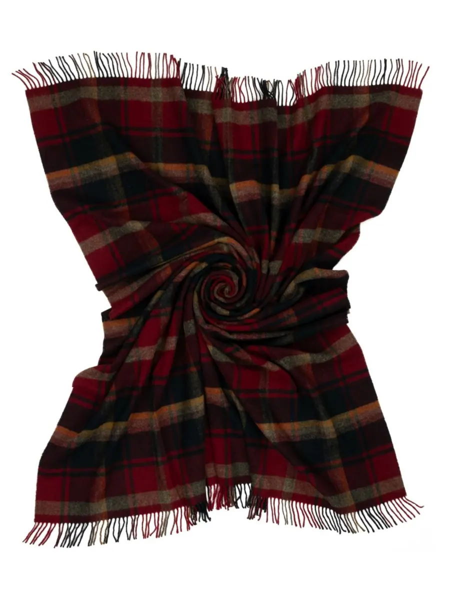 Плед Highland Tweeds из овечьей шерсти Shetland, 55 x 72 дюйма Prince of Scots — изображение 4 из 4, бордовый