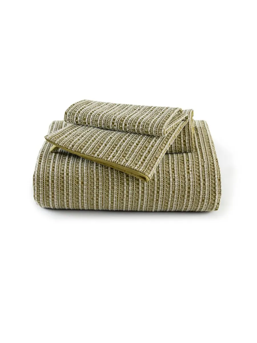 Комплект постельного белья Lyon Waffle Washed, 3 предмета, размер Full/Queen Woolrich — изображение 4 из 10, зеленый