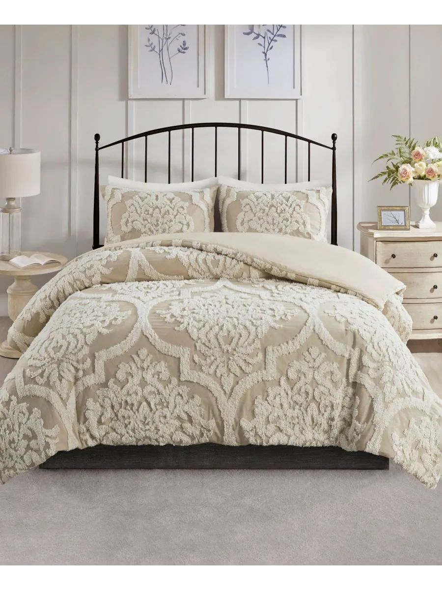 Комплект постельного белья Viola Damask из 3 предметов, размер King/California King Madison Park — бежевый