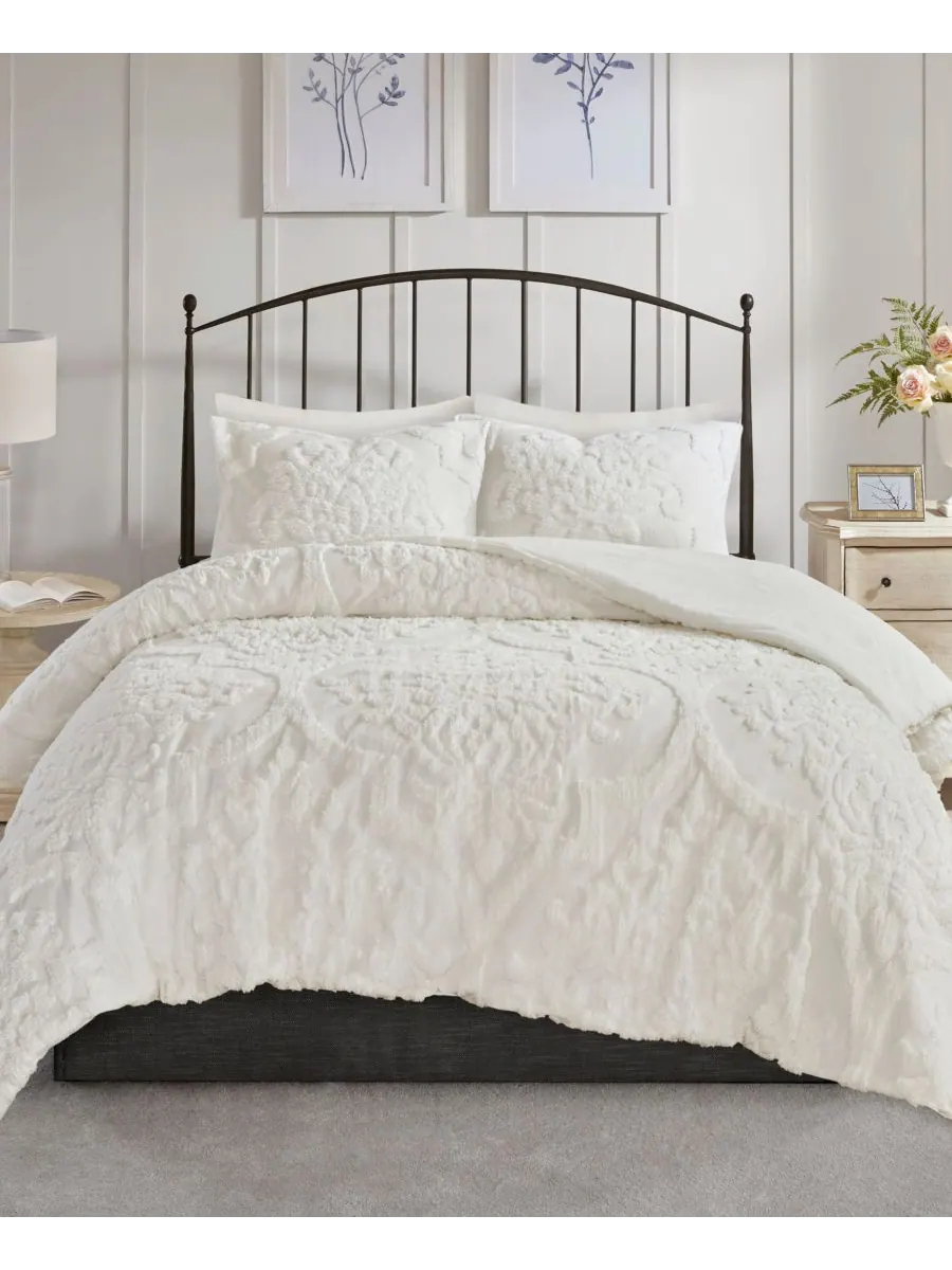 Комплект постельного белья Viola Damask из 3 предметов, размер King/California King Madison Park — изображение 1 из 10, белый