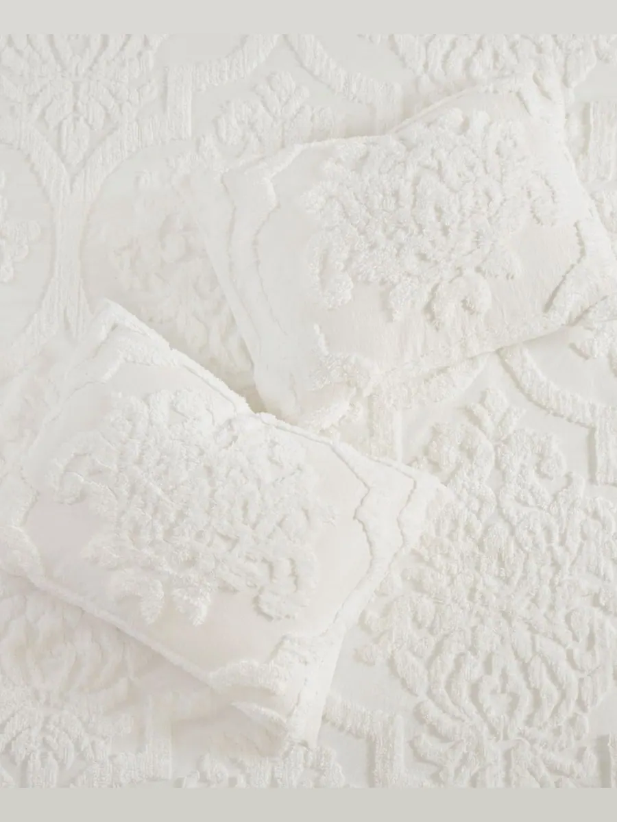 Комплект постельного белья Viola Damask из 3 предметов, размер King/California King Madison Park — изображение 7 из 10, белый