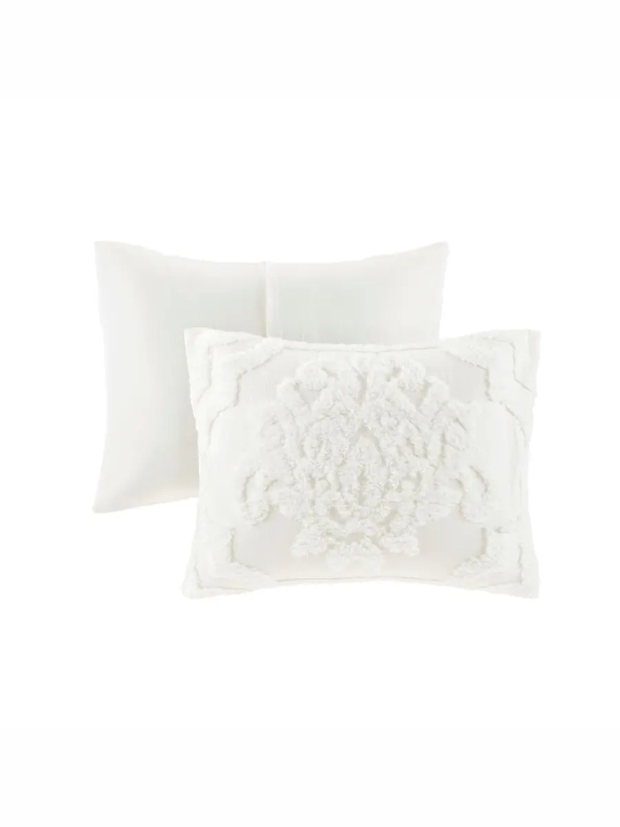 Комплект постельного белья Viola Damask из 3 предметов, размер King/California King Madison Park — изображение 8 из 10, белый