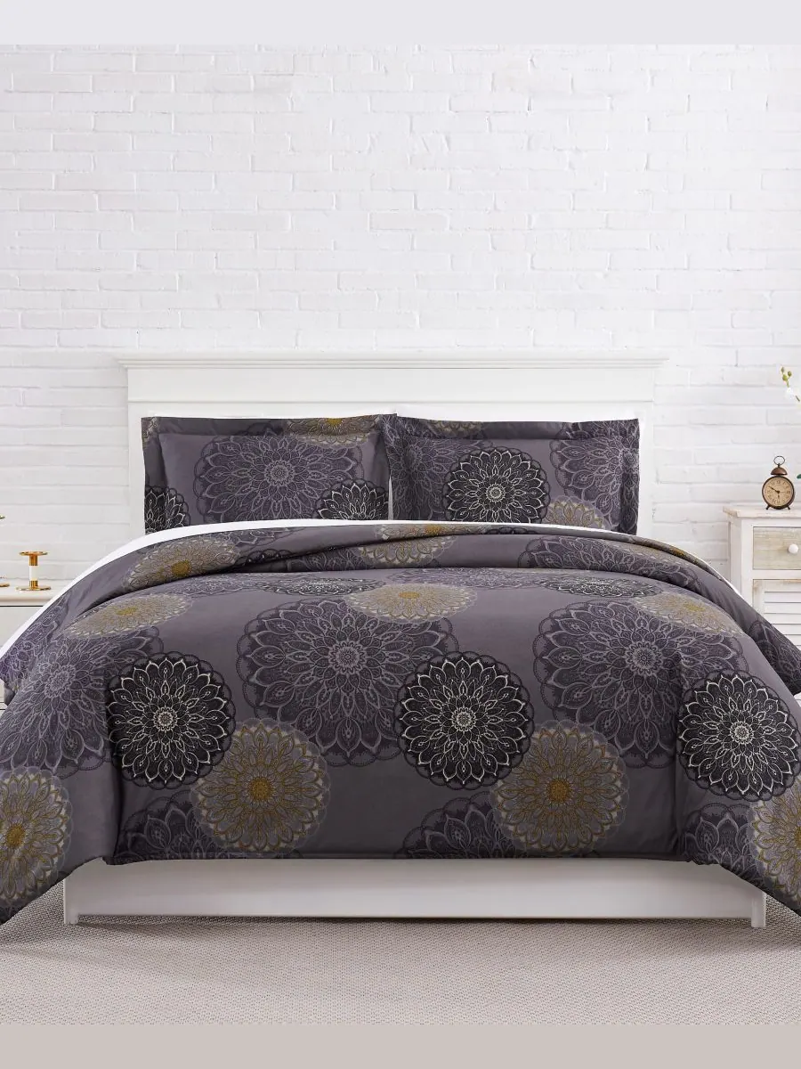 Комплект постельного белья Midnight Floral из 3 предметов, размер Full/Queen Southshore Fine Linens — черный