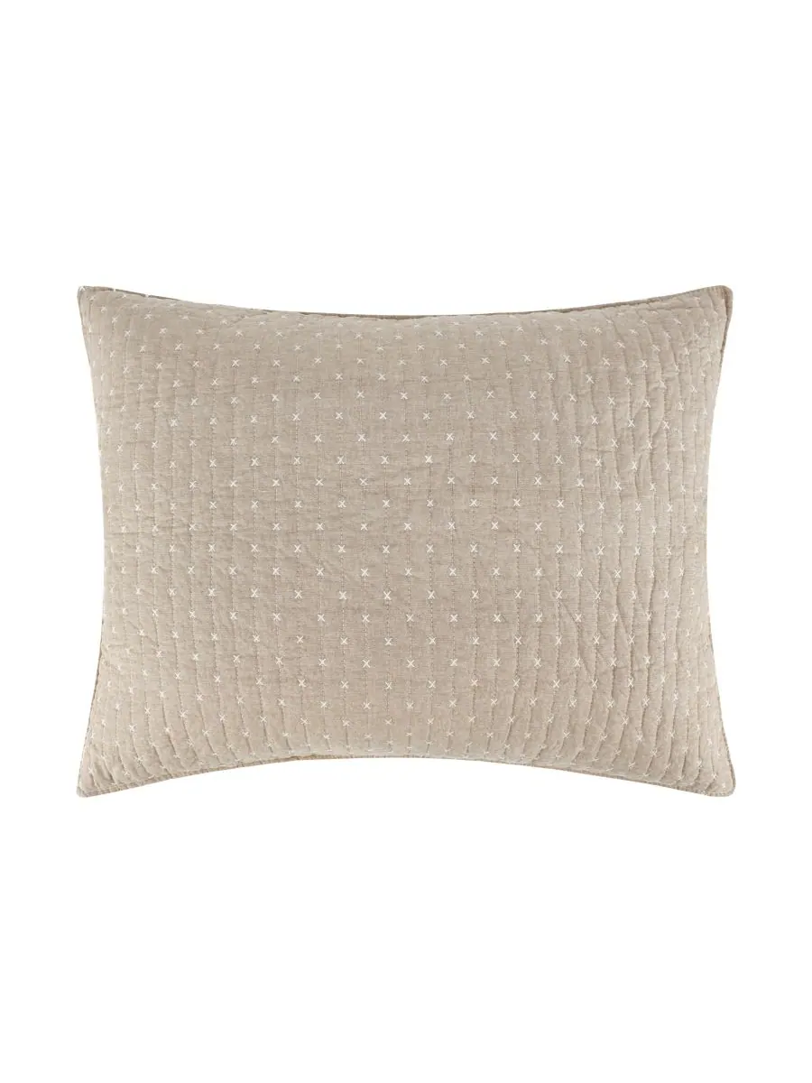 Наволочка для вышивки крестом, стандартная Levtex, Taupe, Standard Sham — изображение 1 из 3, тауп