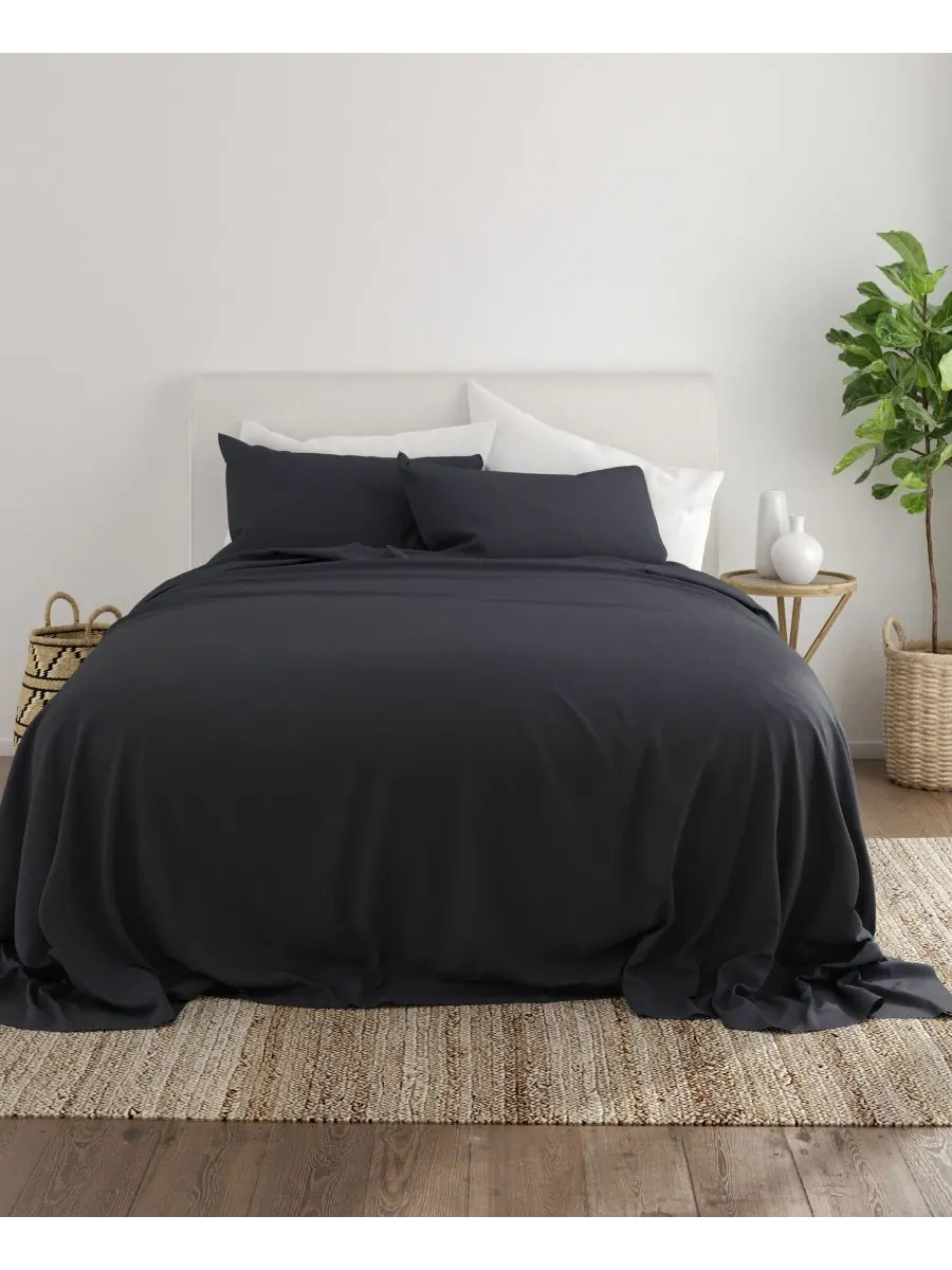 Комплект постельного белья Style Simplified из 4 предметов, размер King Ienjoy Home — изображение 2 из 6, черный