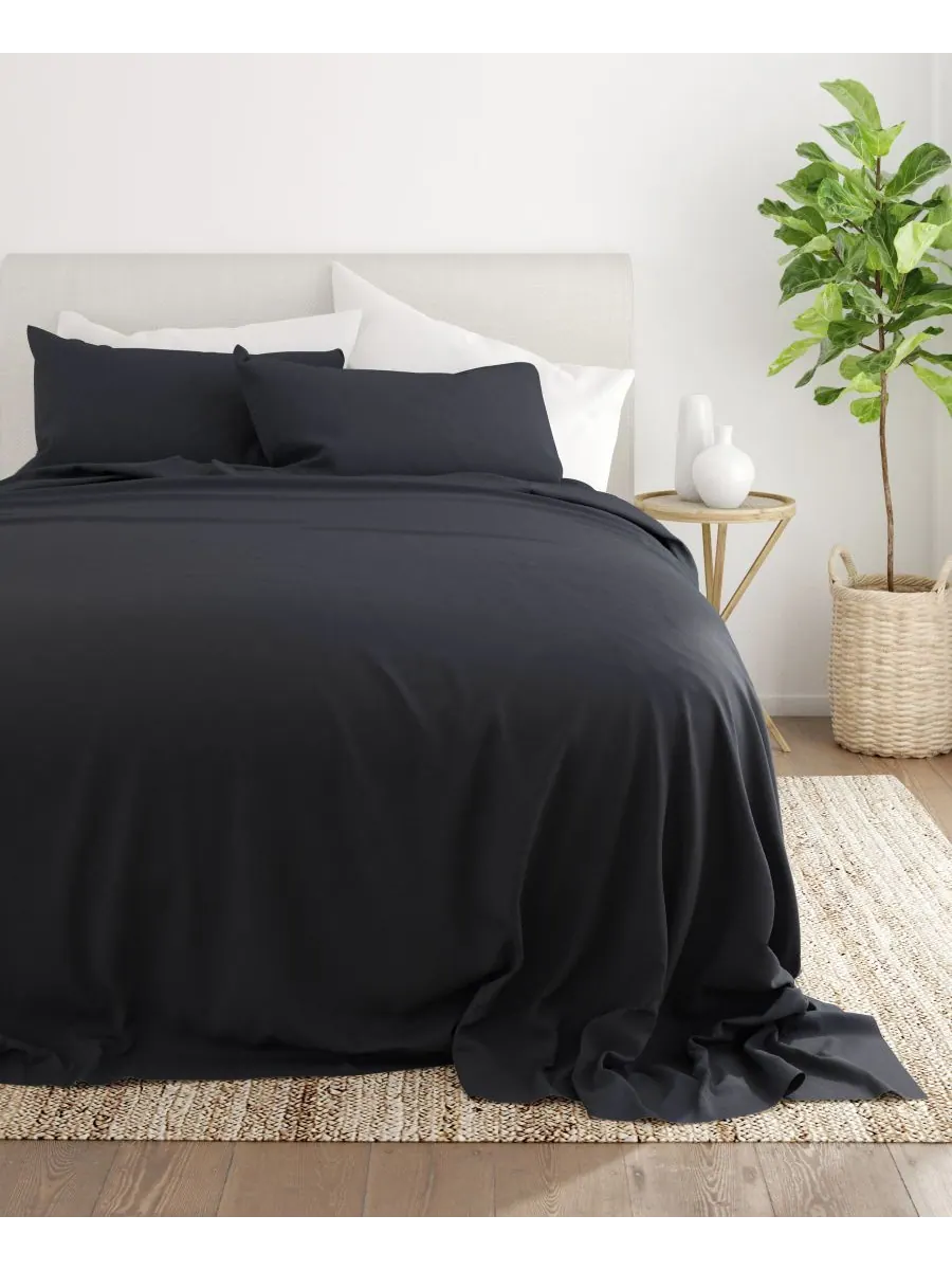 Комплект постельного белья Style Simplified из 4 предметов, размер King Ienjoy Home — изображение 4 из 6, черный