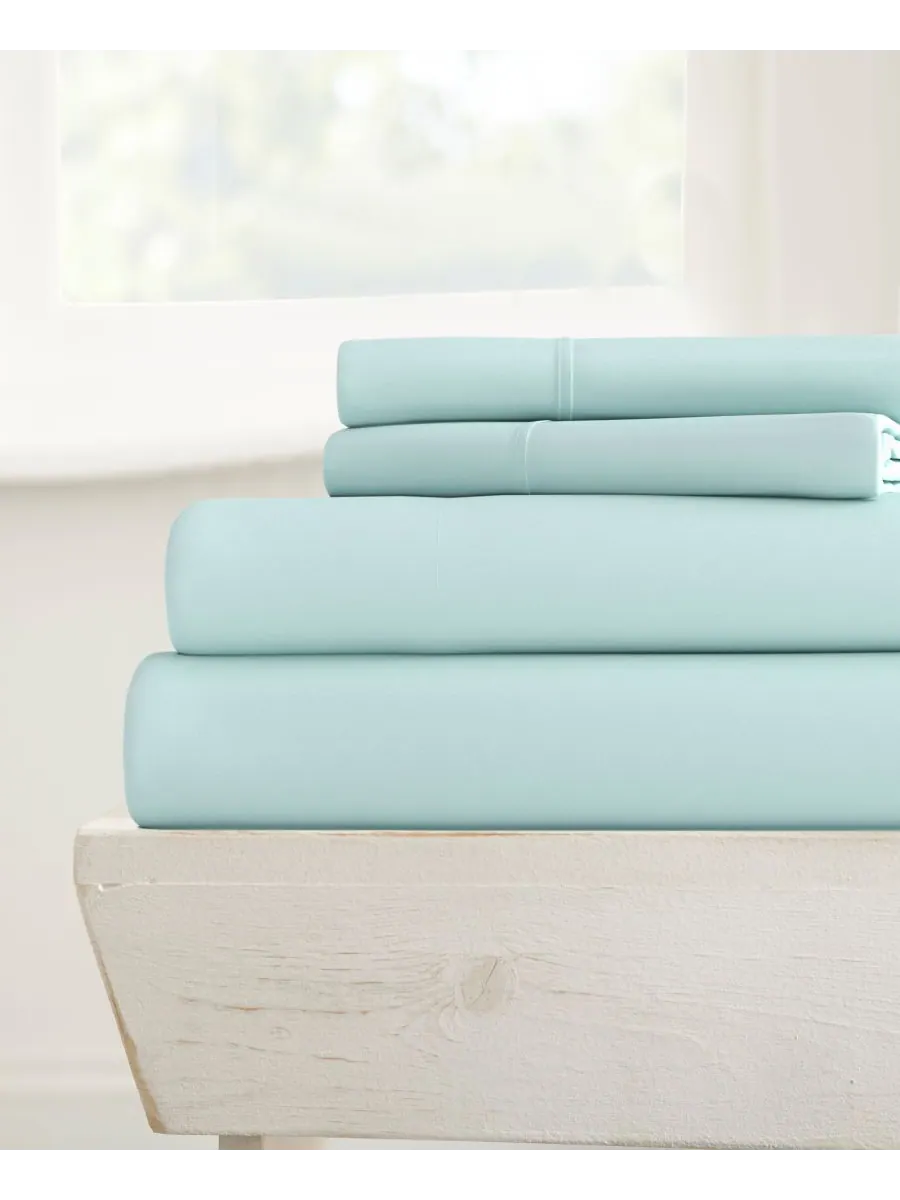 Комплект постельного белья Style Simplified из 4 предметов, размер King Ienjoy Home — изображение 1 из 6, голубой