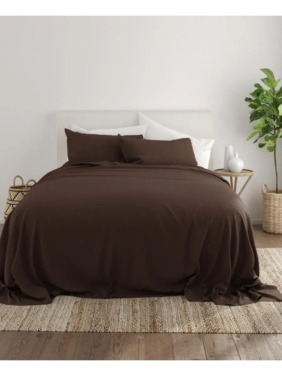 Комплект постельного белья Style Simplified из 4 предметов, размер King Ienjoy Home — изображение 2 из 6, шоколад