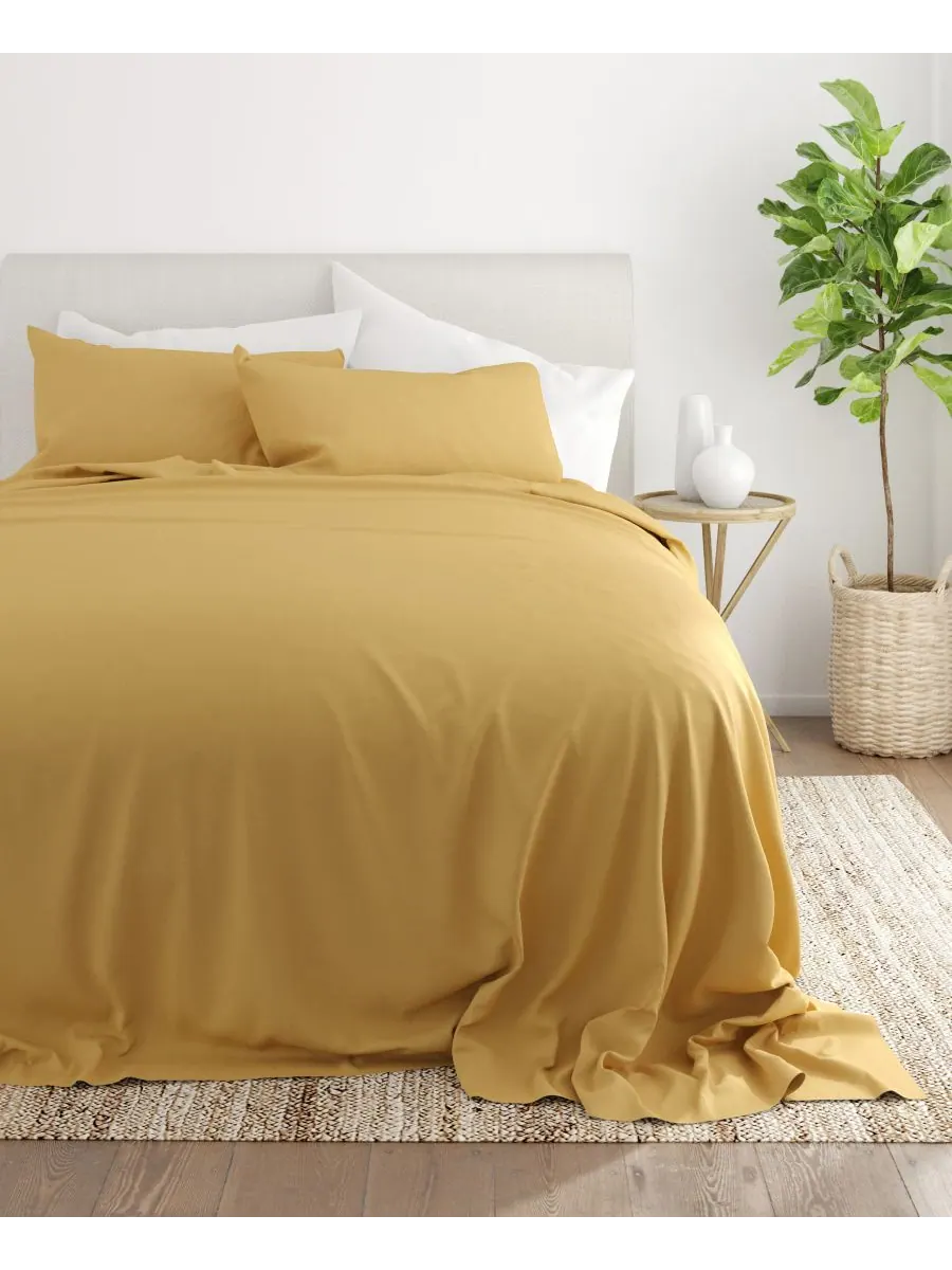 Комплект постельного белья Style Simplified из 4 предметов, размер King Ienjoy Home — изображение 4 из 6, золото