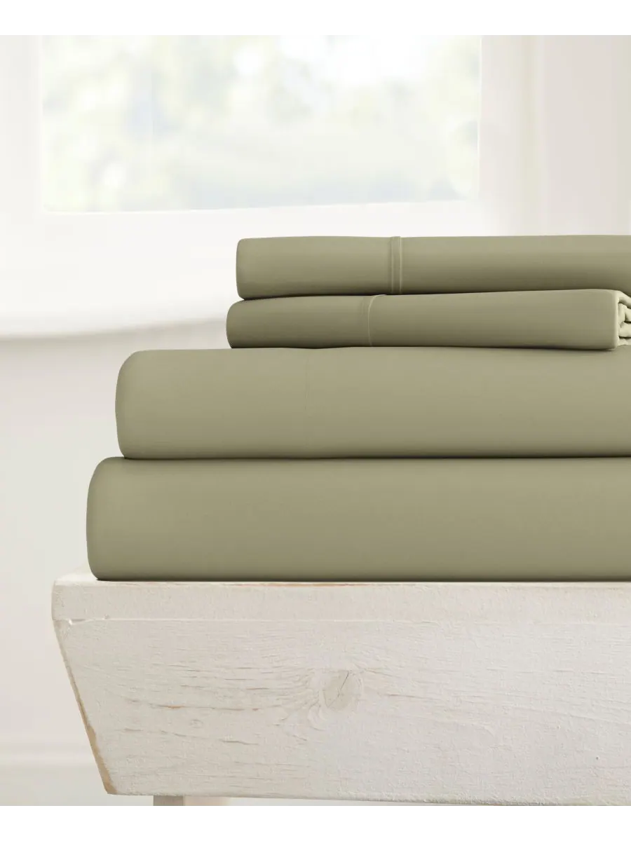 Комплект постельного белья Style Simplified из 4 предметов, размер King Ienjoy Home — изображение 1 из 6, шалфейный