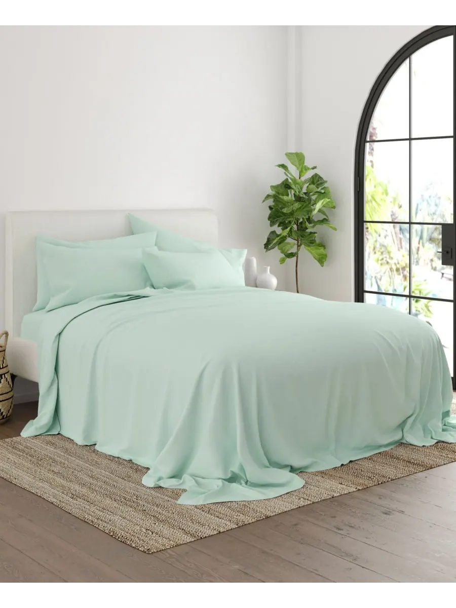 Комплект постельного белья Style Simplified из 4 предметов, размер King ienjoy Home — изображение 3 из 5, мята
