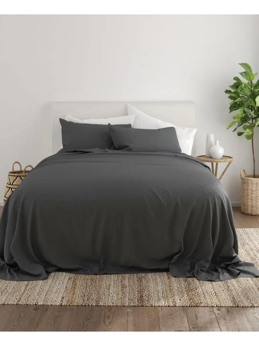 Комплект постельного белья Style Simplified из 4 предметов, размер King Ienjoy Home — изображение 2 из 6, серый