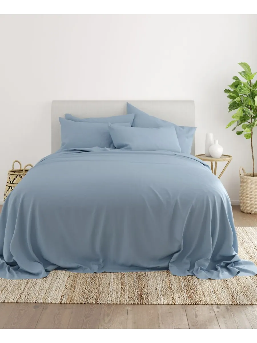 Комплект постельного белья Style Simplified из 4 предметов, размер King Ienjoy Home — изображение 2 из 5, светлый синий