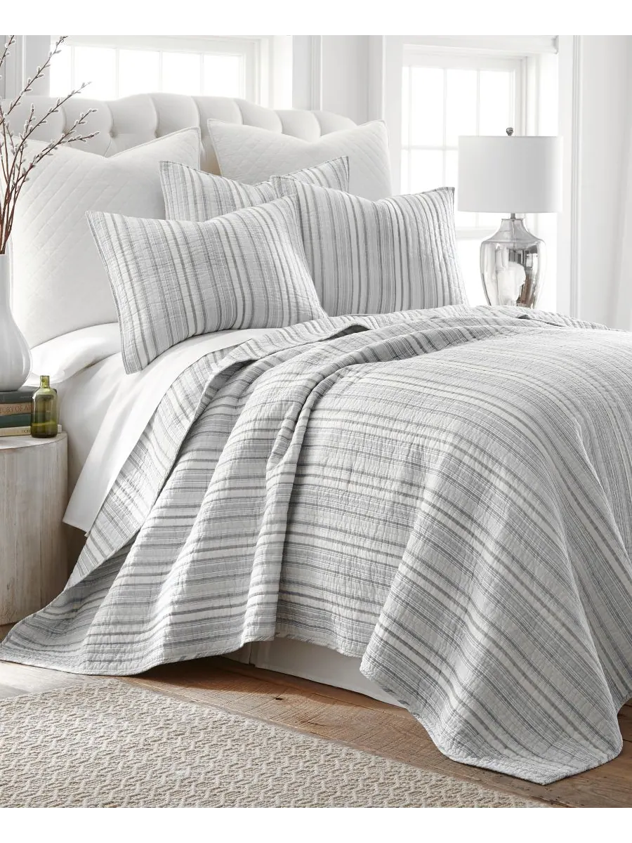 Комплект постельного белья Bondi Stripe из 3 предметов, размер Full/Queen Levtex — серый