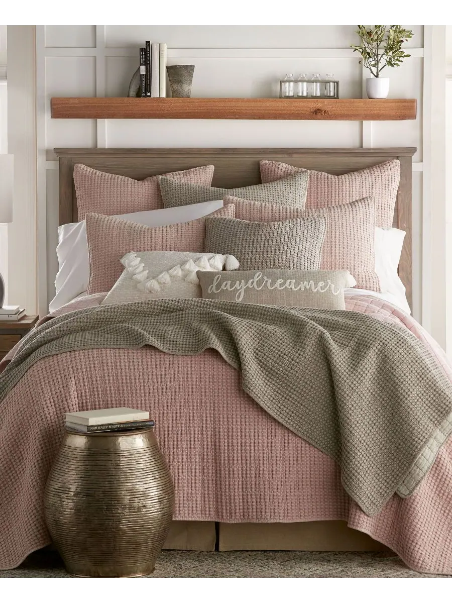 Комплект постельного белья Mills Waffle Textured из 3 предметов, размер King/California King Levtex — розовый