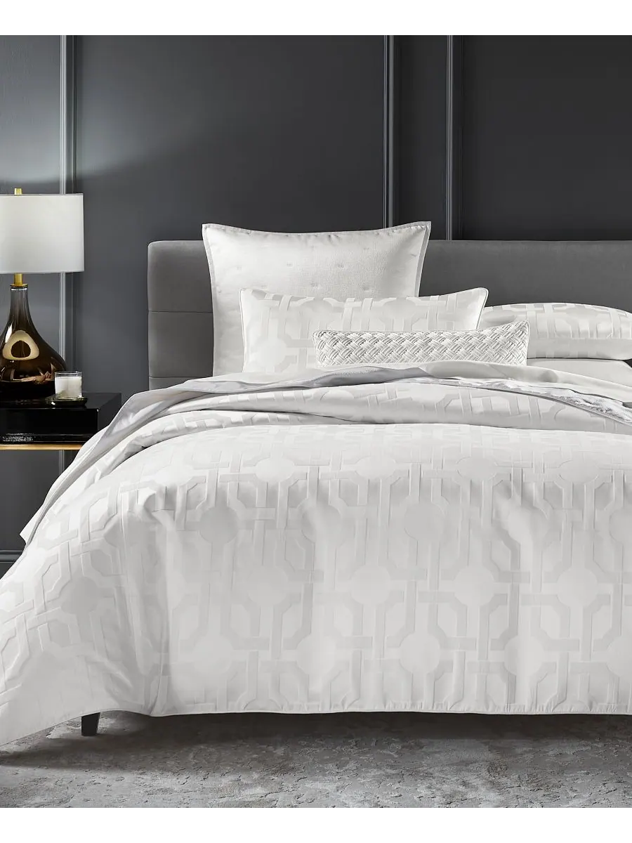 Комплект постельного белья Interlace, размер King Hotel Collection — изображение 7 из 8, белый